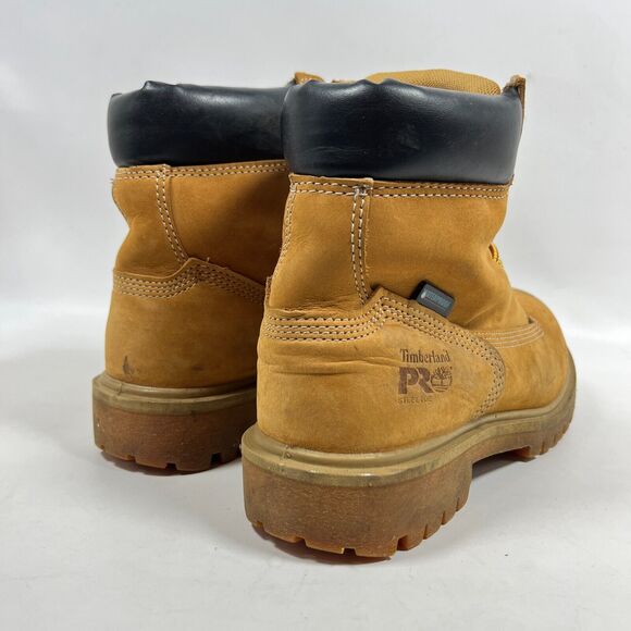 TIMBERLAND Boots Women 7 PRO Steel Toe Direct Attach 6" Insulated Waterproof Tan - Picture 7 of 13